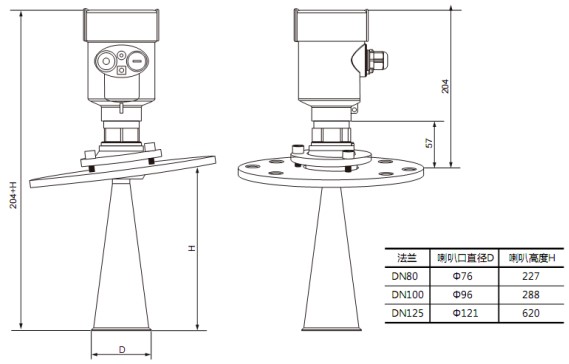 瀝青雷達(dá)液位計RD706外形尺寸圖