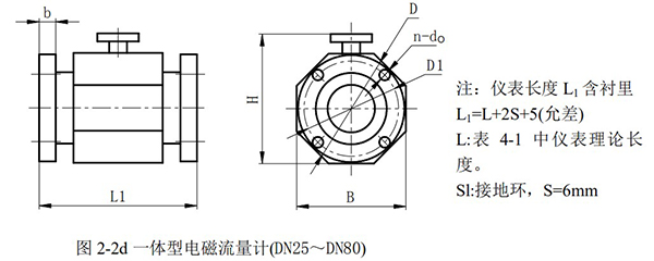 石灰乳流量計(jì)外形尺寸圖二