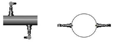 插入式超聲波流量計z法安裝示意圖