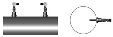 插入式超聲波流量計平行安裝示意圖